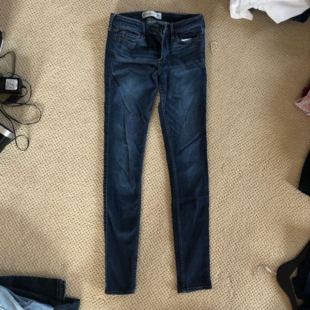 Abercrombie and Fitch super skinny dark wash jeans
